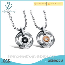 Cheap price jewelry best quality stainless steel silver color couple necklace